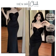 Women's Outfit Set 2 Piece 2-String Lace Top with Sexy and Luxurious Long Fishtail Skirt