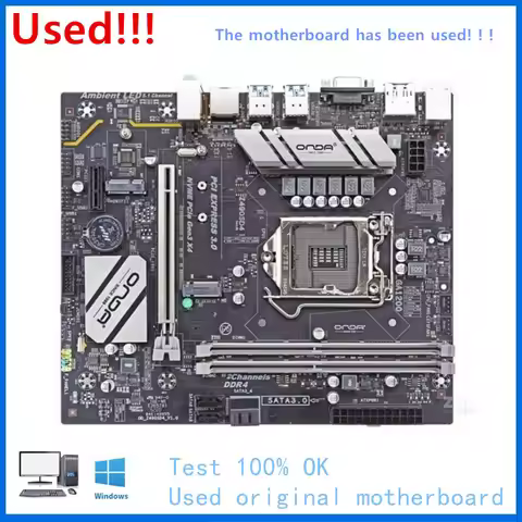 For ONDA Z490SD4 Z490M Computer Motherboard LGA 1200 DDR4 Z490 Desktop Mainboard Used Core i5 11400 