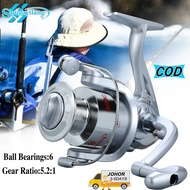 Sougayilang 1000-4000 Ball Bearings 6 Gear Ratio 5.2:1 High Speed Spinning Reel 3 Colors Optional Fo