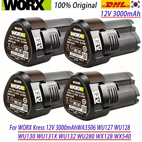 100% Original 3.0Ah for WORX Kress 12V WA3506 WU127 WU128 WU130 WU131X WU132 WU280 WX128 WX540 Power