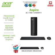 ACER CONSUMER DESKTOP XC-1780-13100W11A (I3-13100 4GB 512GB SSD KB+MOUSE BLACK-W11H&S)