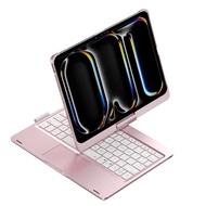 เคสไอแพดสำหรับไอแพด11 A16 2025 360 ° ABS แบบหมุนได้คีย์บอร์ดบลูทูธมีไฟพื้นหลังแข็งกันกระแทก ° แผ่นรอ