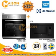 [Combo] Beko Built-in Oven 71Litres BIM22100X + Electrolux Built-in Microwave with Grill 25L EMSB25X