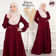 DRESS MARIANA 6.0 - Jubah Muslimah Pakaian Umrah Kerja Kenduri Ironless Baju Pregnant