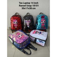 LOL 18101 Leather Combination Beaded Backpack