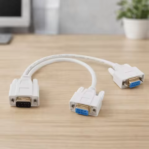 15 PIN VGA Adapter Male To 2 Female 25cm Length Y Adapter Dual Port Splitter Design Splitter Cable D