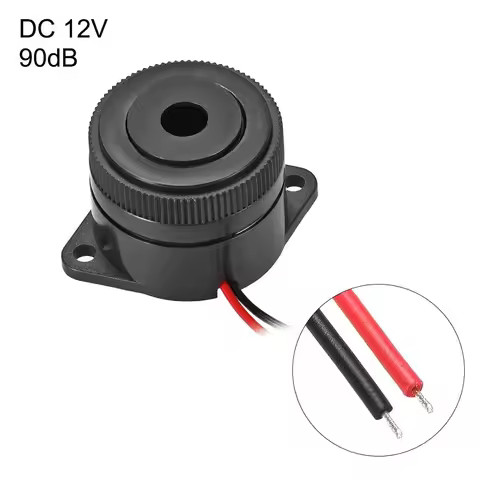 Electronic Active Buzzer DC 12V Active Electronic Buzzer Alarm Sounder Continuous 90dB Beep Speaker