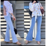 WOMEN'S JEANS PANT BOOTCUT DENIM MATERIAL HIGH QUALITY PANT. SELUAR JEANS BOATCUT. BOOTCUT PANT. SIZ
