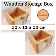Wooden Storage Box 12x12x12 cm Multifunctional Wooden Storage Box