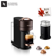 Nespresso Vertuo Next Premium Coffee Machine (Rich Brown) with Aeroccino Bundle