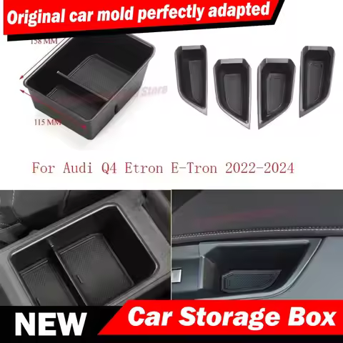 Audi Q4 Armrest Storage For Audi Q4 E-Tron Etron 2019-2024 Car Interior Accessories Cup Holder Armre