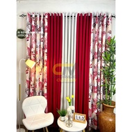 MADRAZO Clarion Red Curtain Combination - 3IN1 and 5IN1 - 10RINGS 5FT up to 9FT