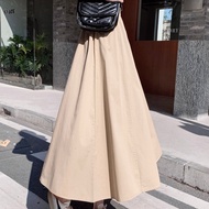 Women long skirt Muslimah cotton skirt plus size high waist skirts plain skirt Palas maxi skirt