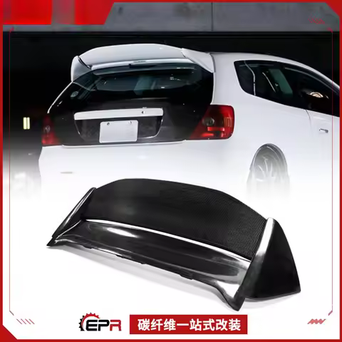 For Honda Civic EP3 - Mugen Unlimited Style Carbon Fiber Roof Wing & Rear Fixed Spoiler