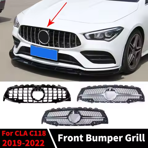Sport Front Hood Grille Bumper Grill GT Diamond For Mercedes W118 C118 Benz CLA 2019-2022 like 220 2