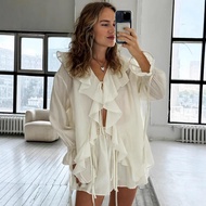 New store opening 50% discount for only three daysCasual Ruffles Shorts Womens Pajama Loose Look Thr
