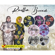 (Up to 50") *IBU ANAK* Exclusive Ruellia Brocade Kurung. Baju Kurung Kedah Scallop. Elysse Ruellia.