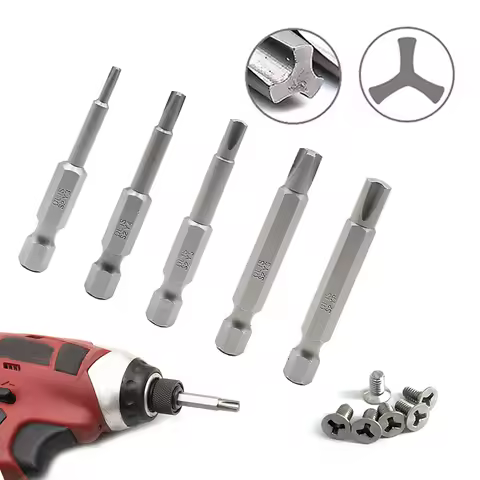 5pcs 50mm Y Shaped Screwdriver Bits 1/4Inch Hex Shank Y-Type Magnetic Screw Driver Bit Y3 Y4 Y5 Y6 Y