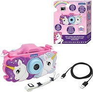 Lexibook Unicorn, 4-in-1 Kids' Camera with Protection, Photo, Video, MP3, and Game Functions, 15 Fra