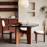 Peach Color Dining Table Chair Tempered Glass Table Round Solid Wood Antique French Style Hu Chinese