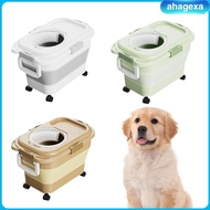 [Ahagexa] Pet Food Storage Container Cat Dry feed Containers Bin with Wheels 30lb Foldable Folding for Dry Food Grains Dog Cat Food