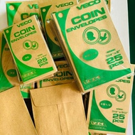 Veco Coin Envelops KRAFT 25pcs/pack (SOLD PER PACK)