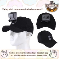 Go Pro Outdoor Sun Hat Topi Baseball Cap W/ Holder Mount for GoPro HERO 7/6/5