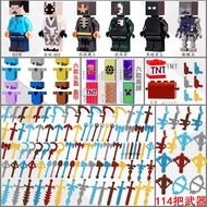 5SiTOP2024 Minecraft Building Blocks Weapons Compatible with Lego Minifigure Equipment Pack Steve Mi