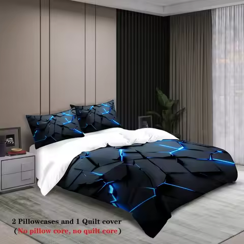 Cyberpunk Bedding Set Technological Sense Color Visual Art Duvet Cover With 2 Pillowcases Single Twi
