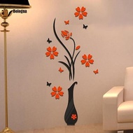 ❀Bo❀Removable 3D Vas Bunga Pohon Stiker Dinding Rumah Decal DIY