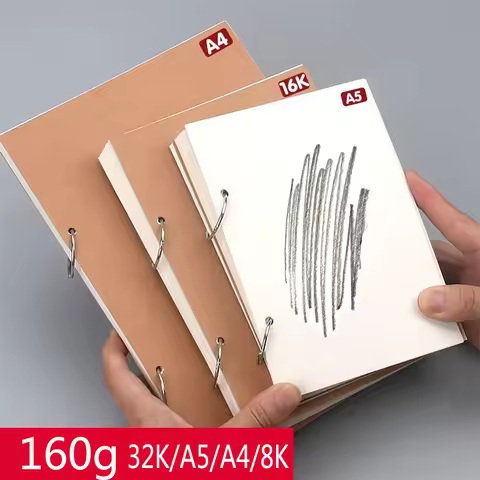 160g Professional Sketchbook 32K A5 A4 8K Thick Loose-leaf Sketch Paper Notebook Drawing Paper Stati