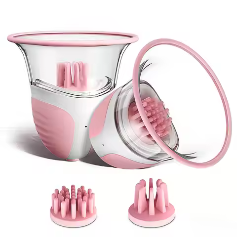 Female Breast Vibrator Rotating Vacuum Pump Nipple Stimulator with Suction Cup Big Head AV Breast Ma