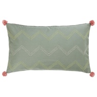 IKEA MOAKAJSA CUSHION COVER, HANDMADE GREEN/PINK 40X65 CM