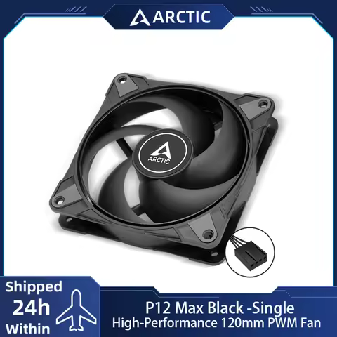 ARCTIC P12 Max, High-Performance 120mm Case Fan,PWM Controlled 200–3300 RPM,Optimised for Static Pre