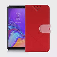 NISDA for 三星 Samsung Galaxy A70 風格磨砂側翻支架皮套紅