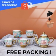 SUNFILI Ceramic Teapot Cup Set 4 Cups 1 Pot European Style 4 in 1