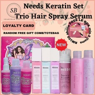 NEEDS KERATIN HAIR SPRAY Set Fairy Berries Hair Trio SERUM 120ML Berry Blast Shampoo & Berry Mint Ma