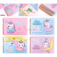WEIBO WB95643 Unicorn Spiral A4 Picture Book - WEIBO MD95641 Fancy Cat Spiral Sketchbook - Animal Mo