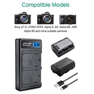 全新 Brand New Sony 相機解碼代用電池NP-FZ100雙插槽液晶顯示USB充電器 Brand New Sony Alpha A7III A7R III A7R IV A7R V A9 A