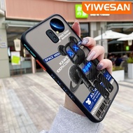 YIWESAN เคสปลอกสำหรับ Samsung กาแลคซี J6 2018 J6บวก2018 J6เคส J600สุดพิเศษเคสซิลิโคนลายการ์ตูนหมีหุ่นยนต์สีดำบางเคสเคสมือถือกันกระแทกแข็งเคสป้องกันเลนส์กล้องฝาครอบเต็มขอบสี่เหลี่ยมด้านข้าง