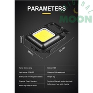 Mini COB keychain light rechargeable lampu led gantungan kunci lamp cas mini lampu camping emergency