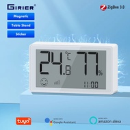GIRIER Tuya ZigBee Penderia Kelembapan Suhu Pintar Termometer Dalaman Dikuasakan Higrometer Berfungs