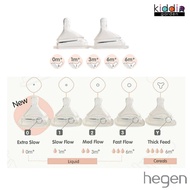 Hegen Teat Extra Slow/Slow/Medium/Fast/Y-cut Flow(2-Pack) Puting Botol Hegen Kiddie Garden