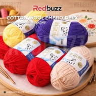 REDBUZZ (Color 1-52) Benang Kait Sulam Milk Cotton Wool Threat Embroidery Embroide Menyulam 50g Milk