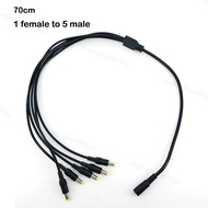 70cm 1 to 5 way Splitter Cable 5.5*2.1mm female to male main cable 18awg branch cable 22awg 12V DC P