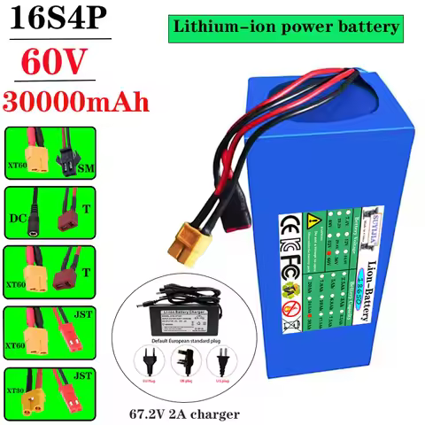 Newly made 60V 38AH 16s4p lithium-ion battery, 60V 30AH 2000W electric vehicle battery, with integra