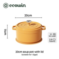 Ecowin Cookware 20/24cm Enamel Dutch Sourdough bread Pot Maifan Stone Nonstick Coating Casserole Ste