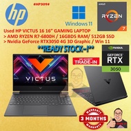 #HP309 USED HP VICTUS 16 AMD RYZEN 7-6800H 16GBD4 512GB SSD Nvidia RTX3050 RTX 3050 4G Gaming Laptop
