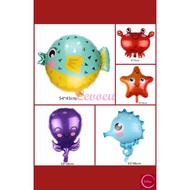 [SG In-stock Seller] Foil Balloon Sea Ocean Cute Starfish Sea Horse Octopus Crab