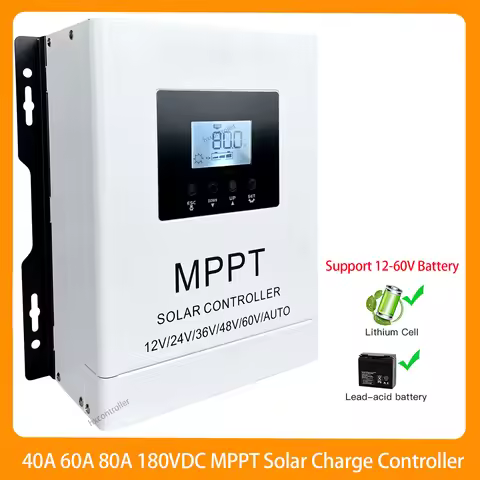 MPPT Solar Charge Controller 180VDC 80A 60A 40A Solar Battery System Charging Regualtor For 12V 24V 
